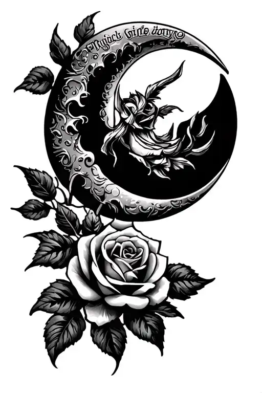 03/24/1985 Viking roses moon Mytisch Thomas died tattoo design idea