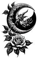 03/24/1985 Viking roses moon Mytisch Thomas died tattoo design idea