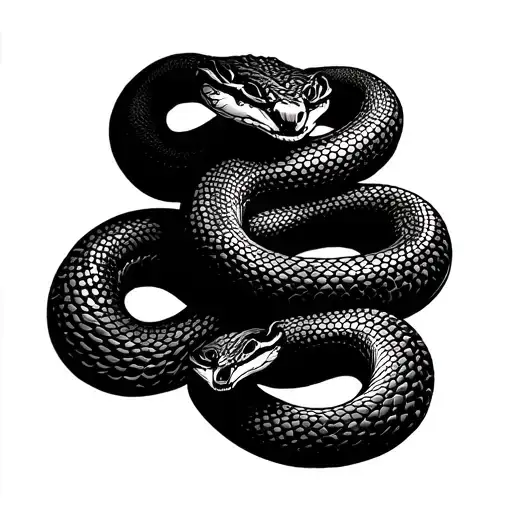 Two Headed Snake tattoo design idea