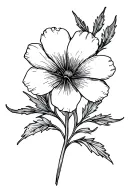 fine line violet flower tattoo design idea