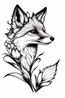 Fox, Iris flower tattoo tattoo design idea