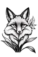 Fox, Iris flower tattoo tattoo design idea