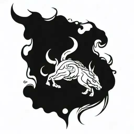 zodiac sign symbol capricorn with taurus tattoo design idea
