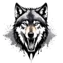 wolf reflected in evil and good tattoo design idea