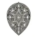Neural network merging with stars tattoo design idea