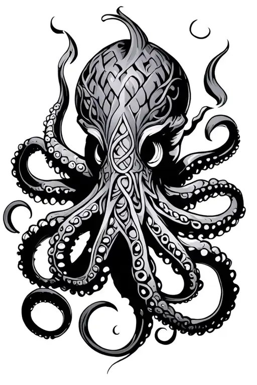 celtic octopus or kraken tattoo design idea