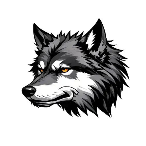 Fenrir looking bad wolf tattoo design idea