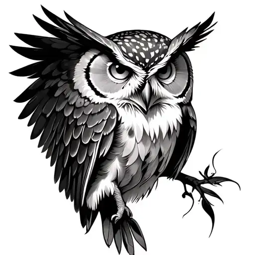 Owl Wings tattoo design idea