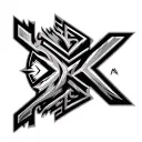 the name Kenya as cyber sigilism style tattoo tattoo design idea