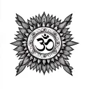 Trishul + om + surya (sun) + sri yantra tattoo design idea