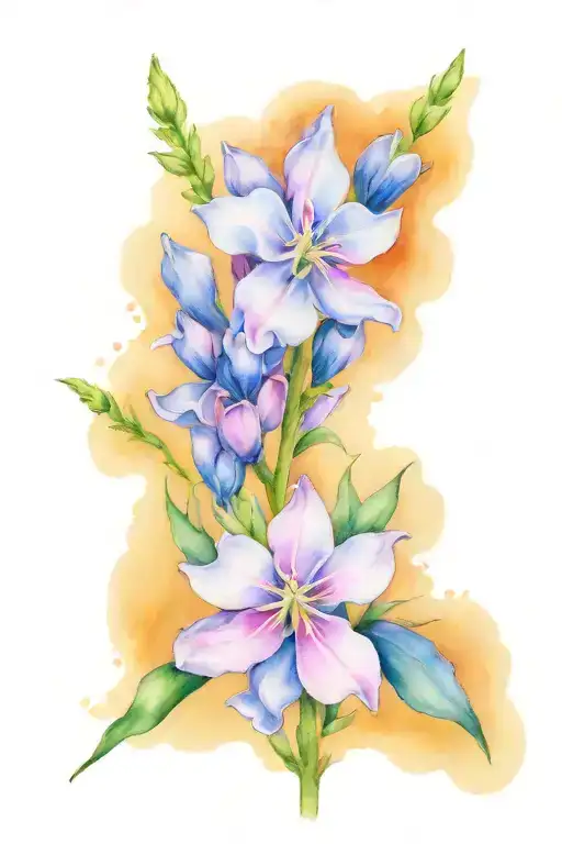 Bluebonnet and Alaskan fireweed flower tattoo design idea