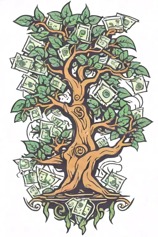 money tree tattoo design idea