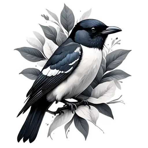 2 Magpie tattoo design idea