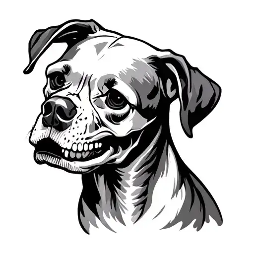 skull dog tattoo design idea