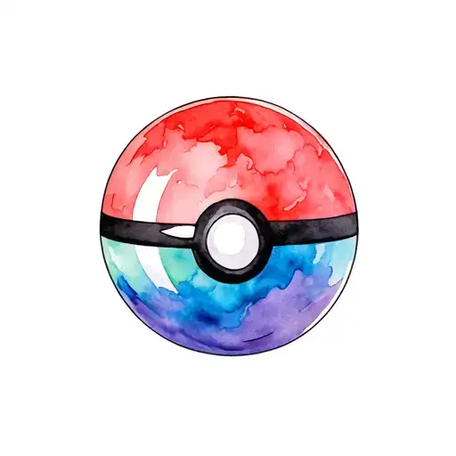 dragon ball #4 inside of a pokeball made entirely of intricate tattoo design idea