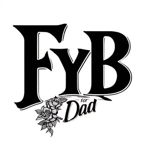 "FYB" "FYB" "FYB" memorial tattoo for dad tattoo design idea