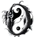 pisces ying yang koi fish tattoo design idea
