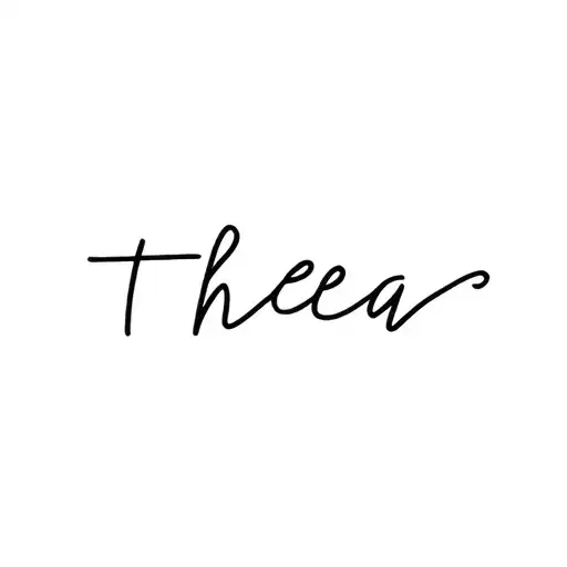 first name Théa and robin in logo tattoo design idea