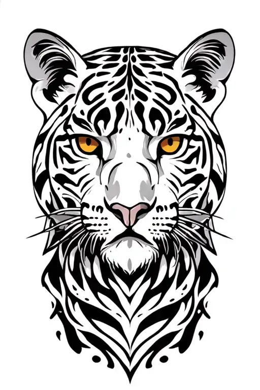 African big cats looking tattoo design idea