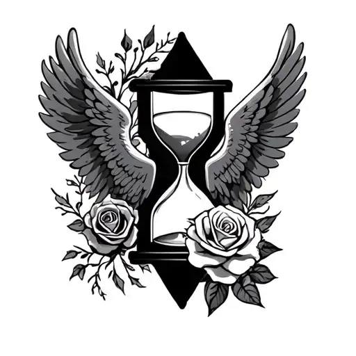 Angel wing, Hourglass, eagle, rose, deer,cross tattoo design idea