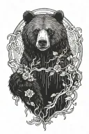 bear and risk are rich   tattoo design idea