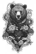 bear and risk are rich   tattoo design idea