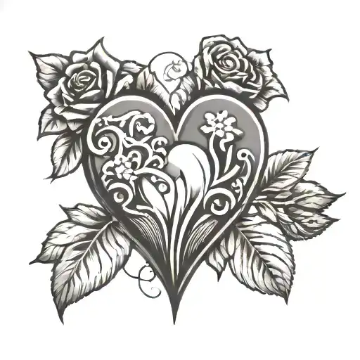 americana heart tattoo Aimee tattoo design idea