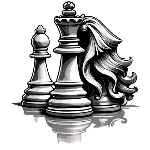 queen chess piece tattoo design idea