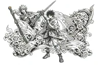 Misfortune never comes alone. One knock at the door and here it is. We both know the ending, you'll get it in full. Wave the white flag tattoo design idea