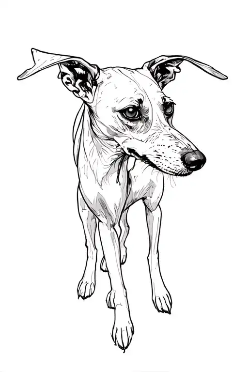 Russian greyhound tattoo design idea