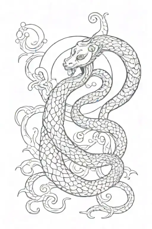 Moon, snake, horoscope cancer, loneliness Some ideas tattoo design idea
