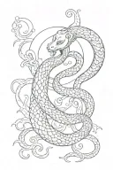 Moon, snake, horoscope cancer, loneliness Some ideas tattoo design idea
