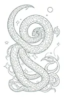 Moon, snake, horoscope cancer, loneliness Some ideas tattoo design idea