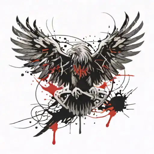 The Roman eagle soaring with the inscription Vita brevis, ars longa tattoo design idea