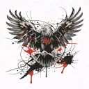 The Roman eagle soaring with the inscription Vita brevis, ars longa tattoo design idea