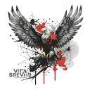 The Roman eagle soaring with the inscription Vita brevis, ars longa tattoo design idea