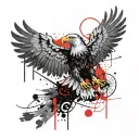 The Roman eagle soaring with the inscription Vita brevis, ars longa tattoo design idea