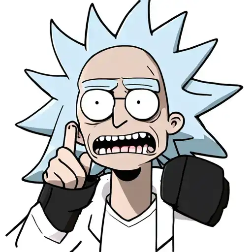 Rick Sanchez from the Rick and Morty show giving the finger tattoo design idea