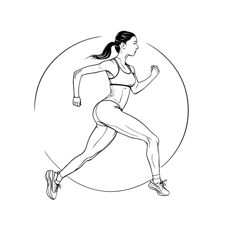 female runner tattoo design idea