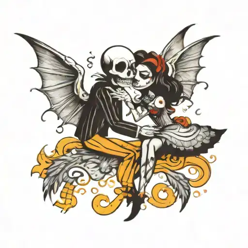 jack Skelington and Sally humping  tattoo design idea