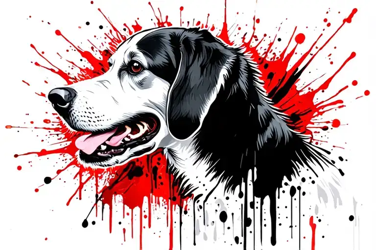 white beagle profile tattoo design idea