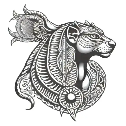 Sekhmet, scarab, eye of horus eye tattoo design idea