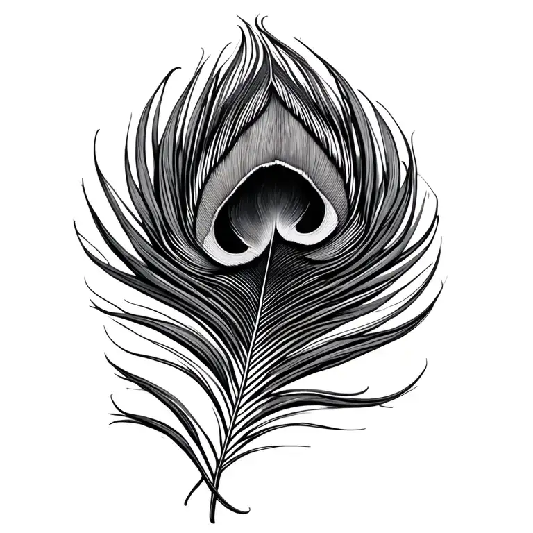 peacock feather intertwined tattoo design idea
