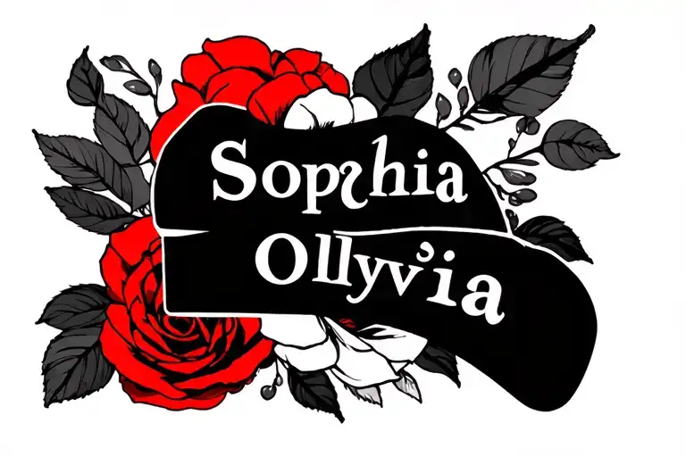 Sophia ollyvia name tatto idea red tattoo design idea