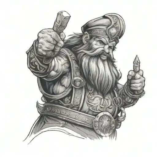 Dwarf who makes a middle finger tattoos tattoo design idea