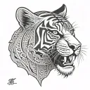 Maori tiger head tattoo design idea