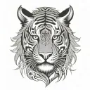 Maori tiger head tattoo design idea