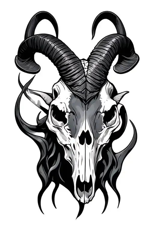 baphomet goat skull tattoo design idea