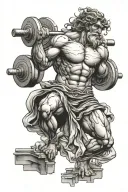 Atlas greek god lifting weights tattoo design idea