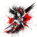 Greek and Egyptian goddess, Leo, Virgo, Irish knotting, 2 warriors defending the goddess  tattoo design idea